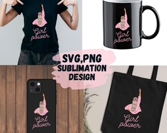 Girl Power Svg Png, Minimal Line Art Boss Babe Svg, Inspirational Svg Feminist Svg Boss Lady Svg, TShirt Mug Png Sublimation Design