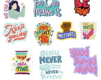 pack of quotes stickers  10-stickers of quotes  T-shirt stickers  Digital downloads