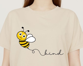 Bee Kind PNG,Bee Kind PNG File for Sublimation Design,Bee kind svg, Be Kind Shirt Graphic, Kindness Bee Clipart, Bee T shirt design Download