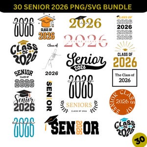 Senior 2026 SVG Bundle: Graduation Shirt Designs (Digital Download