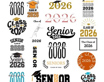 Senior 2026 SVG Bundle: Graduation Shirt Designs (Digital Download