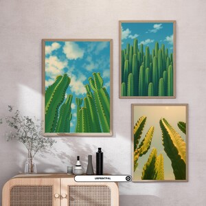 Pflanzen Wandkunst | Kaktus Wandkunst | Kaktus | Botanische | Blätter Wandkunst | 6er-Set Digitaldruckkunst | Pflanzenposter | Kaktus Poster
