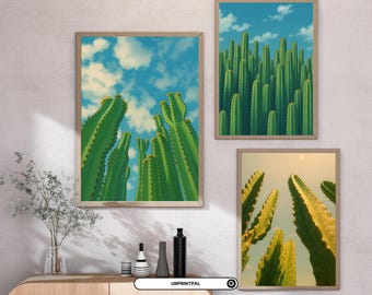Arte mural de plantas / Arte mural de cactus / Cactus / Botánico / Arte mural de hojas / Juego de 6 impresiones digitales / Pósteres de plantas / Pósteres de cactus