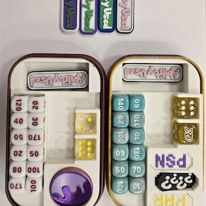 Mini organizador de lata Pokémon TCG, incluindo marcadores para rastrear efeitos de status