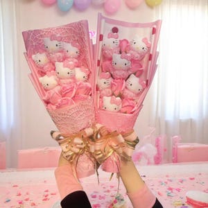 Hello Kitty Plush Bouquet – Stuffed Doll Gift for Valentine’s Day, Birthday, Graduation & Holidays