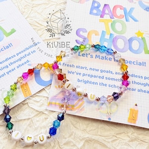 Custom First Day of School Bracelet Set: Mom and Me Keepsake