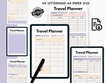 Travel Planner Printable: Budget & Itinerary Template (Digital Download)
