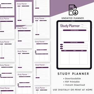 Studenten Kalender Printable | College-Schulplan Stundenplan | Akademischer Planer |Produktivität Projekt Organizer Pdf| Studieren auf die Prüfung