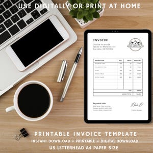 Invoice Template, Minimalist Business Invoice, Editable Client Invoice, Small Business Billing Form,Billing template, Sales invoice.