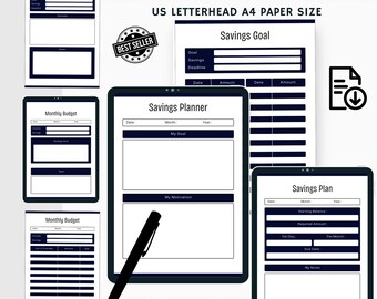 Savings Planner Printable: Budget & Debt Trackers (Digital Download)