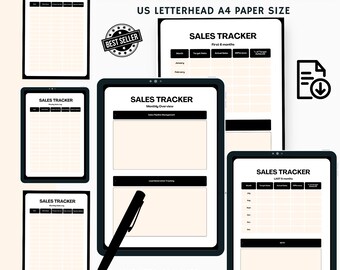 Umsatztracker für kleine Unternehmen zum Ausdrucken: Auftragsbuch, Umsatzplaner (Digitaler Download)