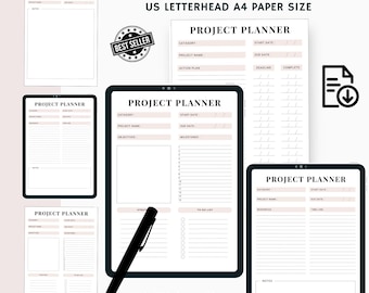 Project Planner Printable: Productivity & Task Management (Digital Download)
