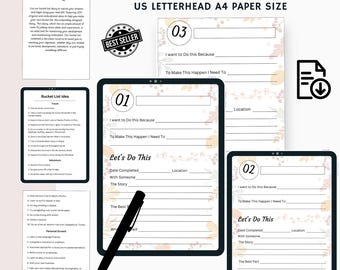 Diario della lista dei desideri stampabile: pianificazione degli obiettivi e registro delle avventure (download digitale)