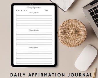 Daily Affirmation Journal Printable: Self-Love & Mindfulness (Instant Download)