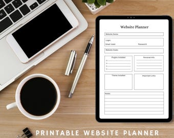 Website Planner Printable PDF: Digital Strategy Workbook (Instant Download)