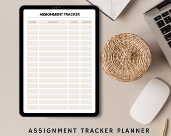 Assignment Tracker Printable: Student Planner Organizer (Digital Download)