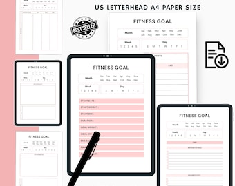 Agenda di allenamento stampabile: diario di allenamento e perdita di peso (download digitale)