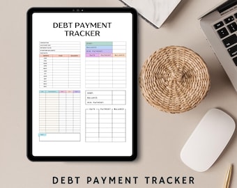 Outil de suivi des paiements pour dettes imprimable : planificateur financier (A4/Lettre) (téléchargement numérique)