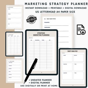 Marketing Strategy Planning, Marketing Planner, Digital Marketing Planner, Growth Marketing Plan, Marketing Checklist, Content Strategy