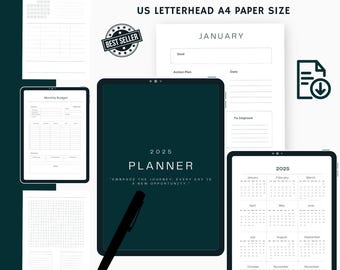 2025 Planner Printable: Daily, Weekly, Monthly Organizer (Digital Download)