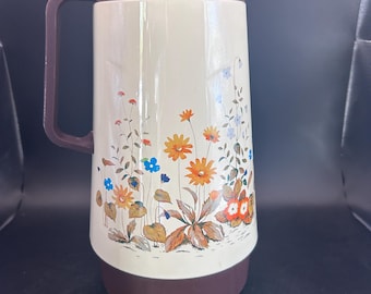 Phoenix Insulated Carafe - Coffee Tea Thermos Thermal Server - HARVEST - Retro Floral Design - Wildflower Pattern Carafe