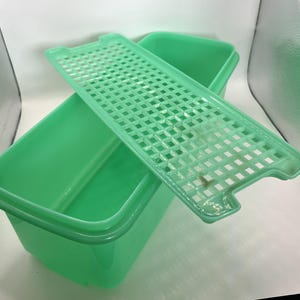 Contenitore per sedano Tupperware vintage n. 782 / Set completo da 3 pezzi / Contenitore per verdure verde giada / Contenitore per cucina retrò
