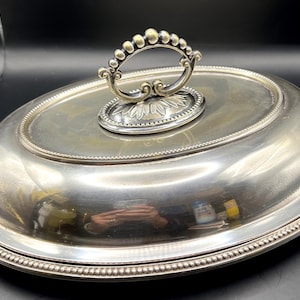 Vintage Prince&#39;s Plate English Electro Plated Silver Covered Serving Dish – Ornate Handle – Early 20th Century EPA1, 10