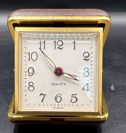 Vintage Equity Wind-Up Travel Alarm Clock – Working, Glow-in-the-Dark Hands