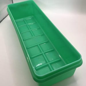 Vintage Tupperware Celery Keeper 892-5 | Jadeite Green with Sheer Press &#39;n Seal Lid | 13&quot; Vegetable Storage Container 893-1 Lid- Glamping