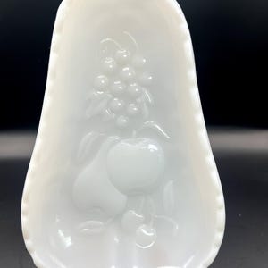 Hazel Atlas Pear Shaped Trinket/Candy White Milk Glass Dish