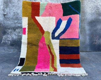 Oversized 13x13 ft Moroccan Rug — Handmade Abstract Berber Wool Rug, Colorful Geometric Boho Area Rug, Statement Living Room Carpet