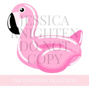 Pode incluir: Flutuador de piscina inflável de flamingo rosa com listras brancas.