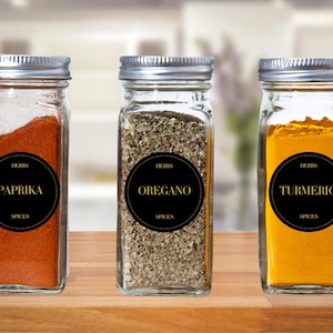Custom Spice Jar Labels: Round Design Template (PDF Download)