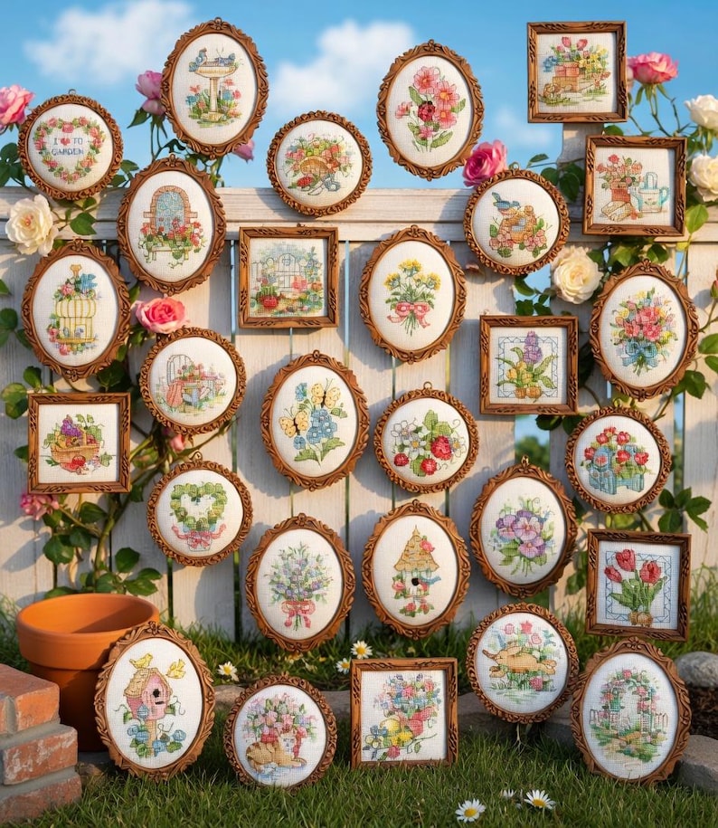 Cross Stitch Pattern Set "mini Garden Designs" – Floral & Cottage ...
