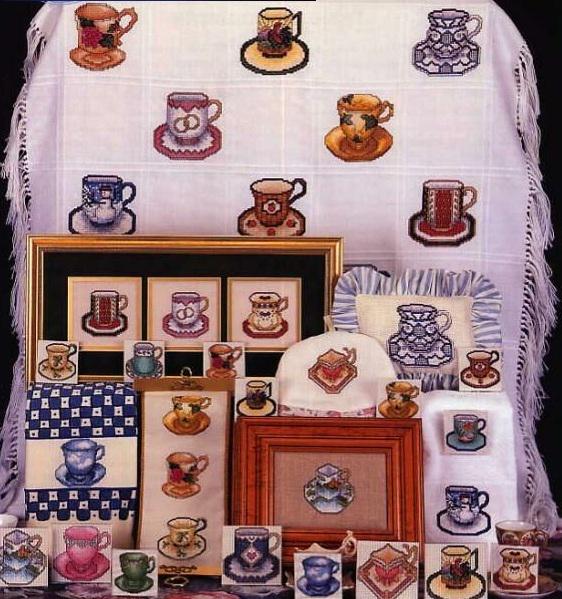 Vintage Cross Stitch Pattern Tea Cups, Cups Cross Stitch, PDF Instant ...