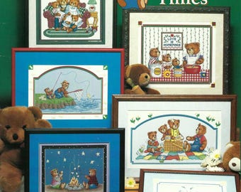 Vintage cross stitch Teddy bear times , Teddy bear cross stitch , PDF Instant Download