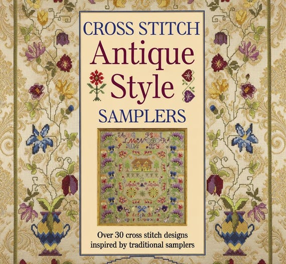 Vintage Cross Stitch Antique Style Samplers , PDF Instant Download