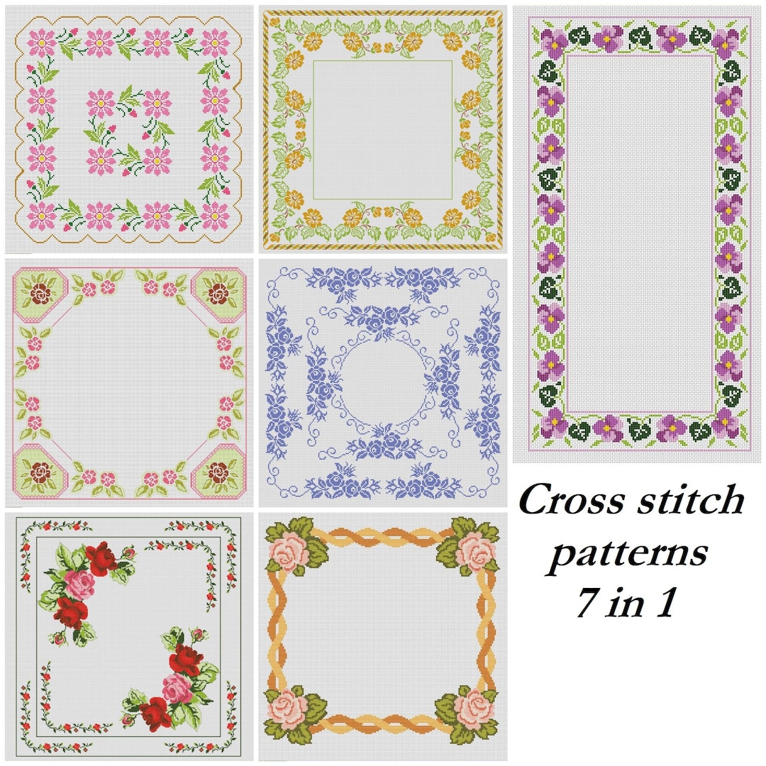 Vintage Border Tablecloths Cross Stitch, PDF Instant Download - Etsy