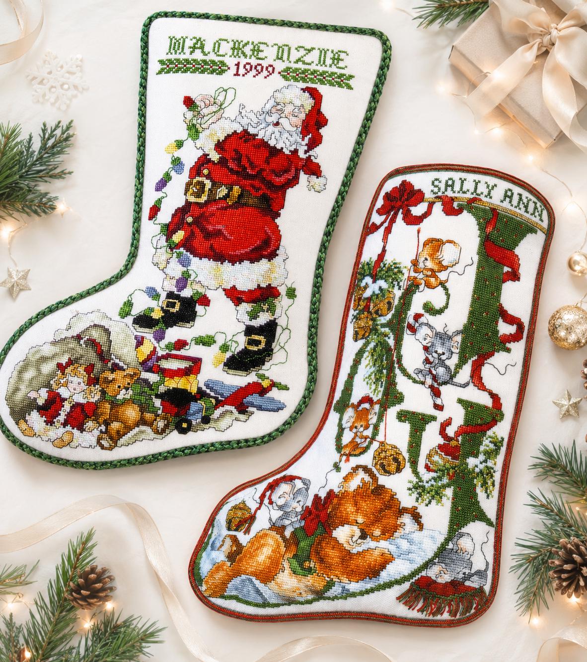 Birds of a Father  “Christmas Stocking” Dimensions Cross Stitch Kit Stocking - Etsy Norway