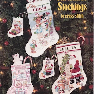 Schemi punto croce vintage CALZE DI NATALE, PDF Download immediato