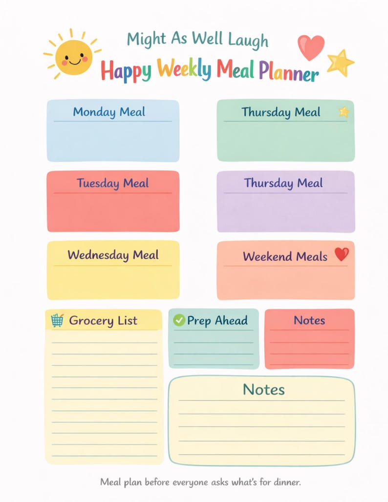 Mom Planner Printable, Weekly Meal Planner, Mom Life Organizer, Chaos ...