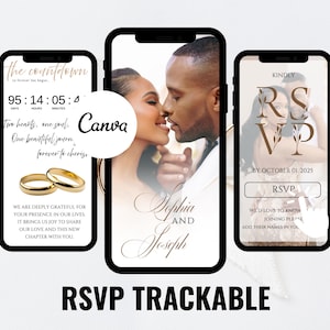 Editable Wedding Invitation Website: Clickable RSVP, Online Registry