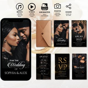 Animated Wedding Video Invitation Template: Digital RSVP & Details