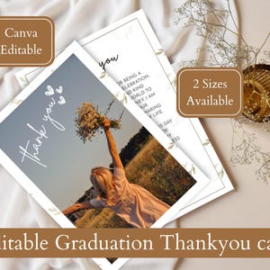 Abitur-Dankeskarte Canva Vorlage, High School Canva-Karte, Abschlusskarte, Dankeskarte 2025