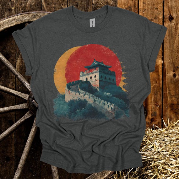 Vintage Great Wall of China T-shirt | Sunset China Travel Retro 