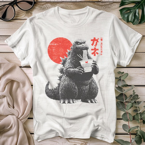Funny Godzilla Ramen T-Shirt, Japanese Food Lover Gift