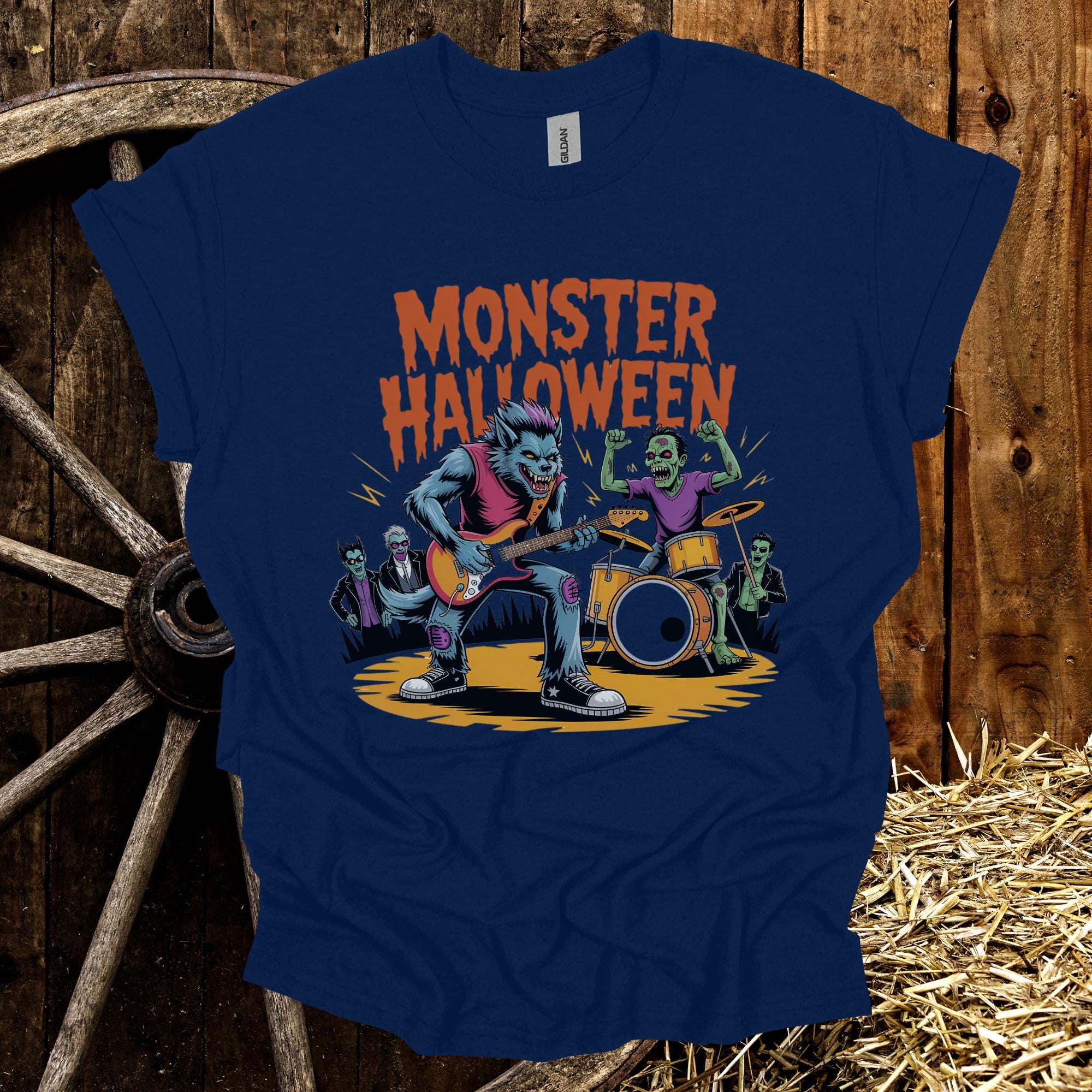 Monster Rock Band Halloween T-shirt: Funny Werewolf & Zombie