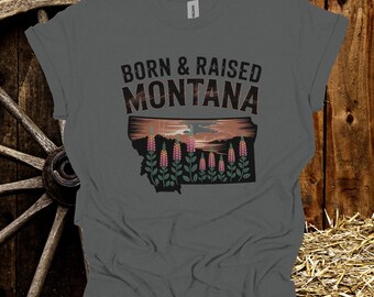 Montana T-Shirt: State Pride Graphic Tee with Wildflowers