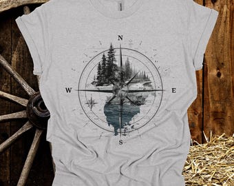 Adventure Compass T-shirt: natuur, wildernis, wandelen T-shirt met print