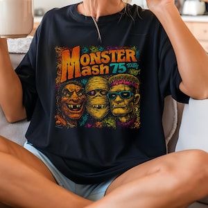 Camiseta retro de la gira Monster Mash 75: camiseta vintage de banda de Halloween